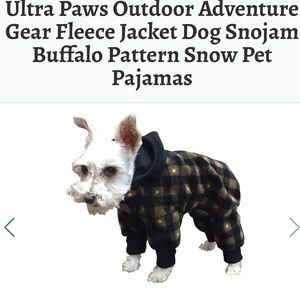 Ultra Paws - SnoJam Buffalo Print Dog Pajamas, Size Large